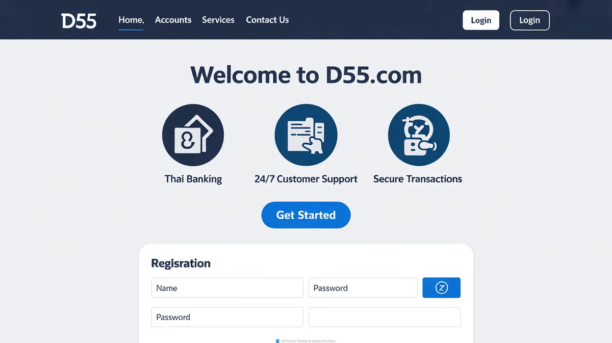 ระบบ D55.com การสมัครสมาชิก ระบบธนาคาร และบริการลูกค้า 24 ชั่วโมง