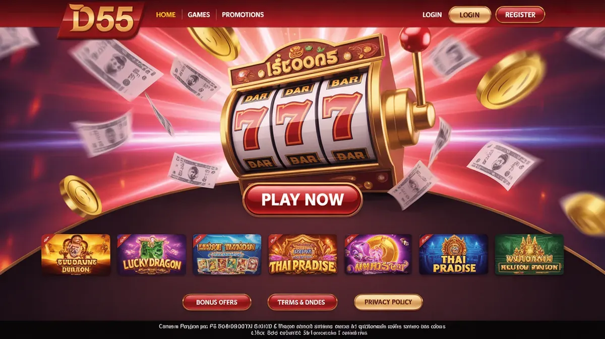 D55 เว็บสล็อตออนไลน์อันดับ 1 ของประเทศไทย พร้อมเครดิตฟรีและเกมสล็อตหลากหลาย